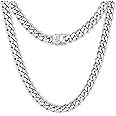 CaptainSteeL Miami Cuban Link Chain Necklace for Men/Women,316L Stainless Steel/Gold Plated 12MM Width 18"/20"/22"/24" Length,Thick Chain for men Hip Hop Jewelry with Gift Box