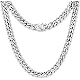 CaptainSteeL Miami Cuban Link Chain Necklace for Men/Women,316L Stainless Steel/Gold Plated 12MM Width 18"/20"/22"/24" Length,Thick Chain for men Hip Hop Jewelry with Gift Box