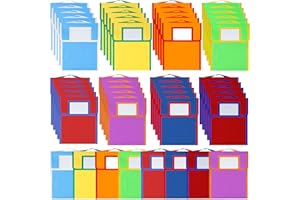 LINCIA Book Bags for Classroom Nylon Book Pouch Bulk Reading Book Bag with Name Tags Student Bags for Classroom Kids Store Books School Work Reading Supplies, 11.8 x 9.8 Inch (32 Pcs)