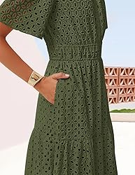 ZESICA Women's 2025 Summer Short Sleeve Maxi Dress