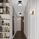 Hudi Fyier Chandelier Crystals Semi Flush Mount Ceiling Light Black 19cm view 6