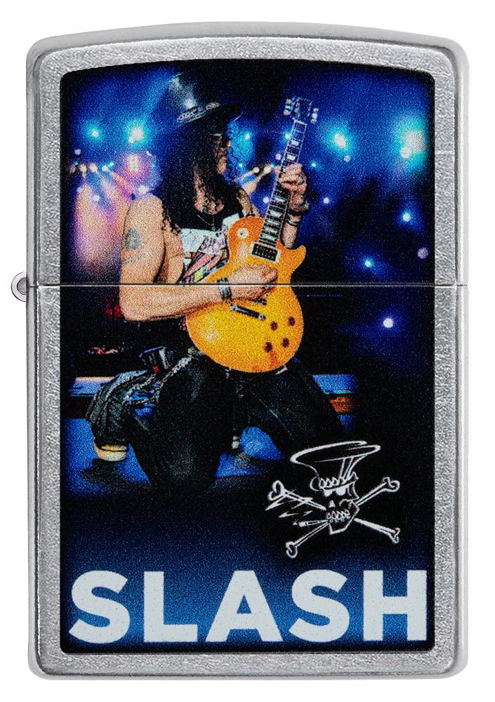 Zippo Windproof Lighter - Model Slash - Street Chrome Finish with Colour Image - Refillable - Reusable - Windproof Design - Gift Box - Made in USA — image 1