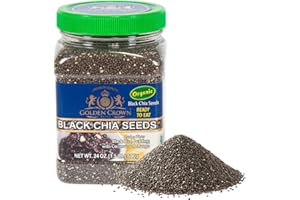 Golden Crown Black Chia Seeds Organic - Gluten-Free Superfood | Rich in Omega-3 & Fiber | Keto Friendly Organic Chia Seeds | Perfect For Chia Pudding, Smoothies, Salads, Baking & More, 24 Oz (1.5 Lb)