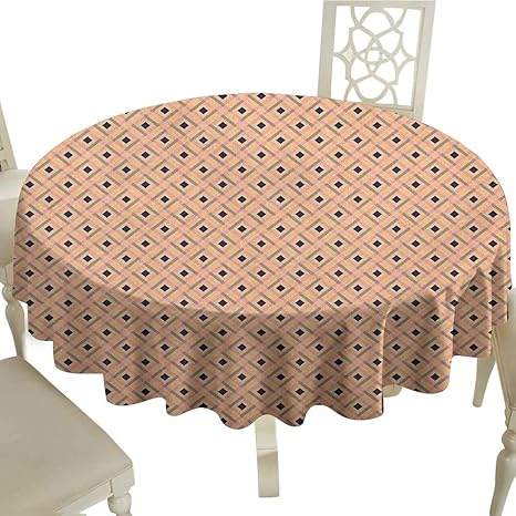 Amazon 100 ポリエステルラウンドテーブルクロス アラビア語 古東アラベスクのイラスト エスニックアンティーク オリエンタル ダマスク ラウンドモチーフ マルチカラー パーティなどに最適 36 Inch テーブルクロス オンライン通販