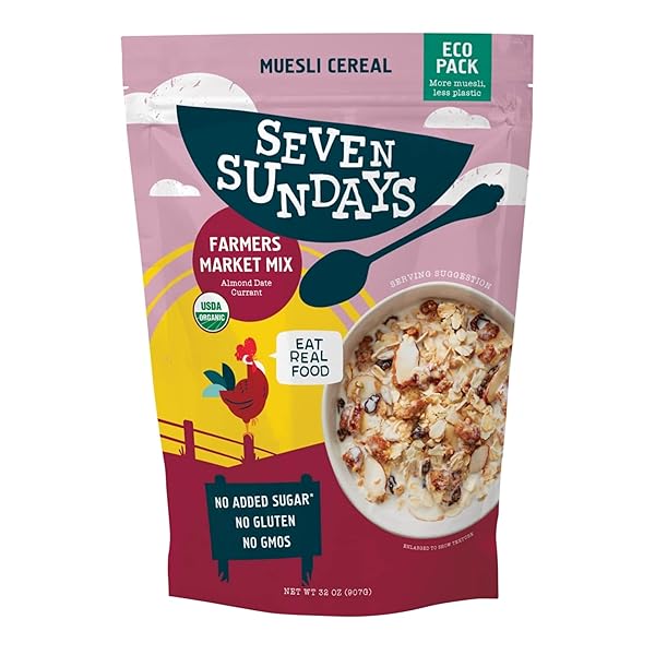 SEVEN SUNDAYS ORGANIC MUESLI CEREAL, FARMERS MARKET ALMOND...