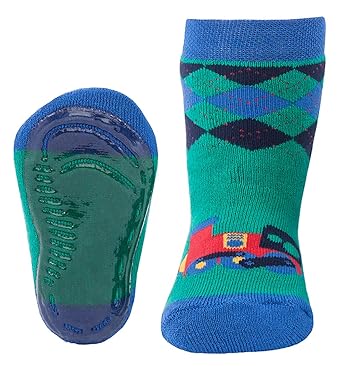 Ewers Baby- und Kindersocken, Stoppersocken SoftStep, Antirutschsohle für Jungen Eisenbahn, Made in Europe, Anti-Rutsch, ABS