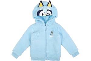 Bluey sweatshirt Modern Bluey Cozy Sherpa Zip Up Cosplay Hoodie Toddler to Big Kid Sizes (2T - 10-12) boys