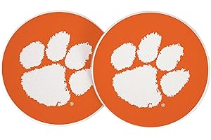 Desert Cactus Clemson University Car Accessories CU Tigers Absorbent Sandstone Cup Coasters Licensed Product Set of 2 (Design A)
