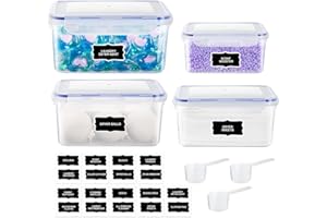 Forest Angle Laundry Room Organization,Laundry Pods Container,Dryer Sheet Holder,Scent Beads Container,Laundry Detergent Holder,Laundry Room Storage,Laundry Room Accessories(3+1 Pack)