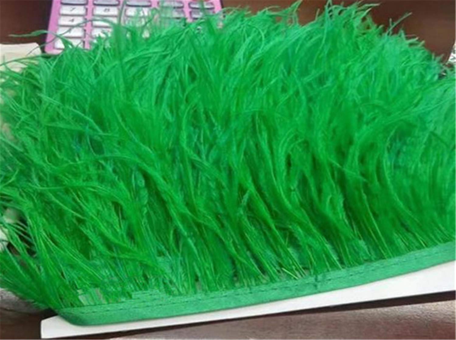 36 Colours Quality Ostrich Feather Trimming Fringe for Millinery Craft Dress Making (Grass Green,2 Meters)