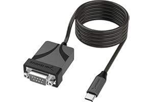 SABRENT USB-C to DB9 Serial RS-232 Adapter Cable 6FT, Prolific PL2303GS Chipset, USB 2.0, 1bps-12Mbps Baud Rate, for POS Term