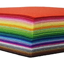 42pcs Felt Fabric Sheet 4"x4" Assorted Color DIY
