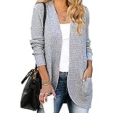 ZESICA Women's Fall Winter 2026 Long Sleeve Open Front Casual Lightweight Soft Knit Cardigan Sweater Outerwear
