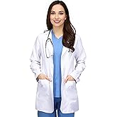 Utopia Wear Professional Women’s Lab Coat Mid-Length Medical Lab Coat for Science Chemistry and College