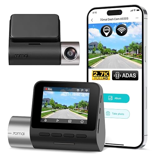 70mai 2.7K Dash Cam Front A500S, 1944P Dash Camera for Cars with Sony ...