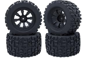SURPASS HOBBY USA Surpass Hobby 2.8" Tires and Wheel Rim 12mm Hex Compatible for 1/10 Scale HPI HSP Savage XS TM Flux ARRMA Gorgon KDM.Racing Successor HNR H9801 Mars Off Road Monster, Set of 4