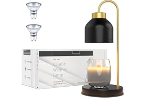 AIKUT Candle Warmer Lamp,Black Metal, with 2 Bulbs,Timer & Dimmer,Compatible with Large Yankee Candle Jars,Electric Top Candle Melter,Electric Top Candle Melter,110-120v