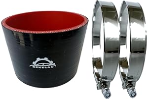 Bekelan 4" ID (102mm) High-Temp Straight Silicone Hose Coupler With Stainless T-Bolt Clamp - Heavy Duty 4-Ply Reinforced Design for Automotive Turbo/Intercooler/Intake Piping/Industrial Hydraulic