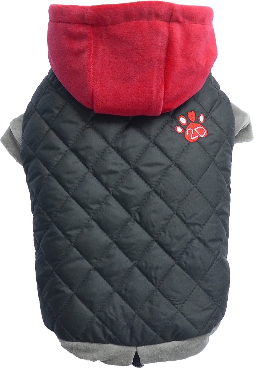 'Doggy Dolly w338 Caviar Sporty Elegant Adjustable Waterproof Pet Dog Yorkie Doggie Dog Hooded Clothes Apparel Coat Embroidery 2D Paw
