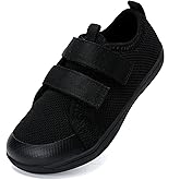WateLves Toddler Little Kid Wide Barefoot The First Walking Shoes Girls Boys Breathable Lightweight Splay Naturally Minimalist Sneakers(Black,27)