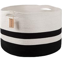 Numyton Extra Large Laundry Basket - Large Storage Basket for Blanket - 22" x22"x 14" - Woven Cotton Rope Basket - for…