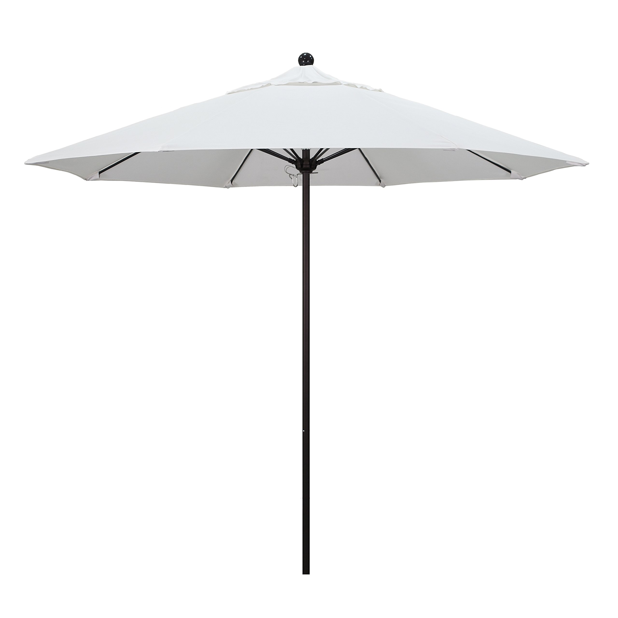 Photo 1 of California Umbrella 9' Round Aluminum/Fiberglass Umbrella, Push Open, Bronze Pole, Sunbrella Natural Fabric