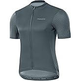 Santic Men's Cycling Jersey Short Sleeve Tops Pro Road Bike Shirt Full Zipper UPF 50+ MTB Jersey with Pockets