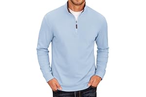 COOFANDY Men's Fleece Quarter Zip Pullover Long Sleeve Mock Neck Sweatshirt