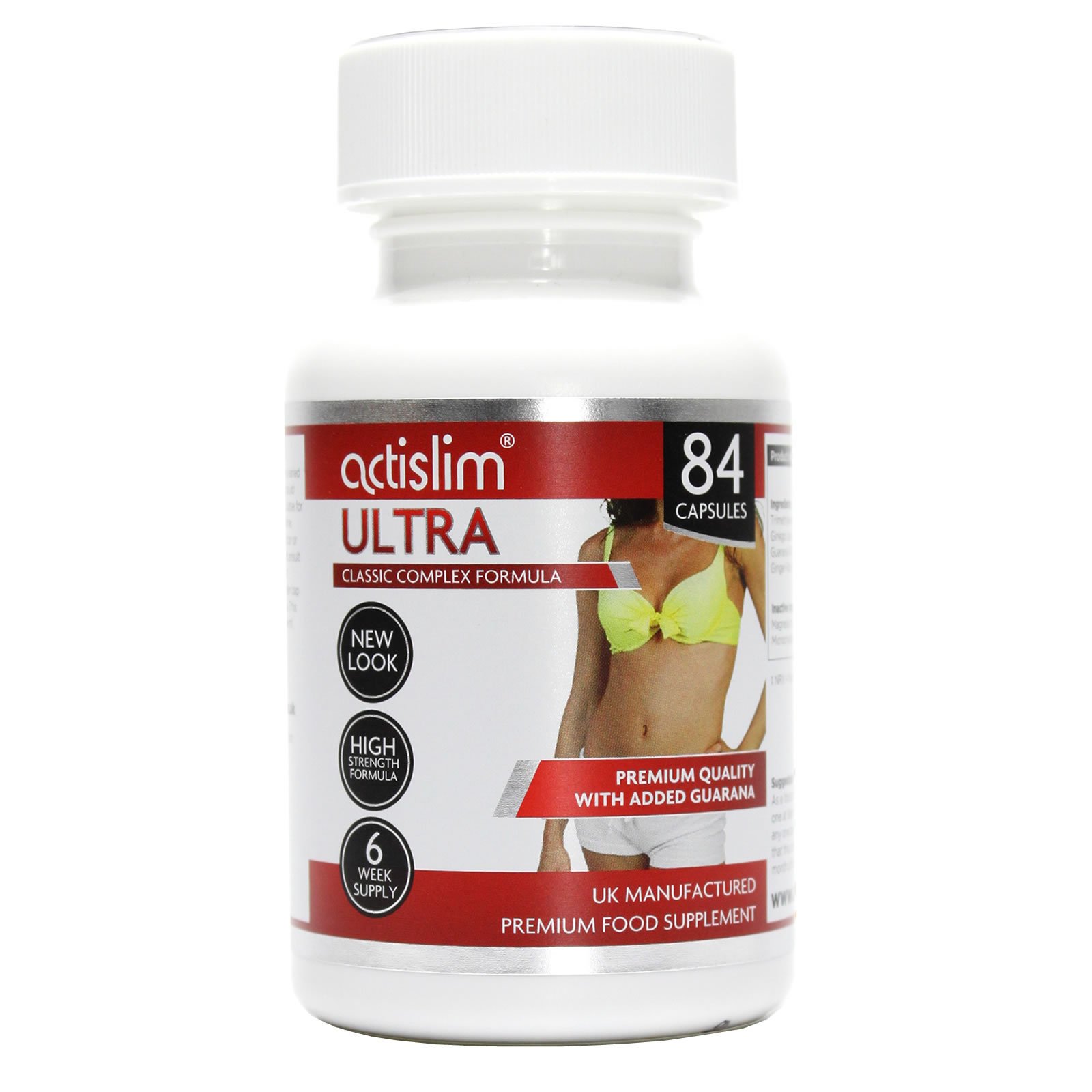 Actislim Ultra The UK's #1 Classic weight loss slimming pill, contains Ginkgo Leaf, Guarana, Ginger and Caffeine for a Subtle βPOWERFULβ weight loss 6 Week course of a diet pill which really works