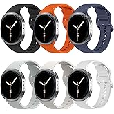 TiMOVO 6 Pack Sport Bands Compatible for Samsung Galaxy Watch 8 40mm 44mm/Galaxy Watch 8 Classic 46mm (2025), Soft Silicone Replacement Strap for Women Men