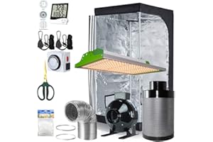 BloomGrow Alphapar New Tech Pro Full Spectrum Sunlike 100W LED Grow Light Kit + 32''x32''x63'' Grow Tent + 4'' Fan Filter Ventilation Kit Indoor Plant Growing Complete Package