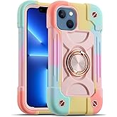 MARKILL Compatible with iPhone 14 Case/iPhone 13 Case 6.1 Inch with Built-in 360°Rotating Ring Stand, Military Grade Drop Protection Full Body Rugged Heavy Duty Durable Cover.