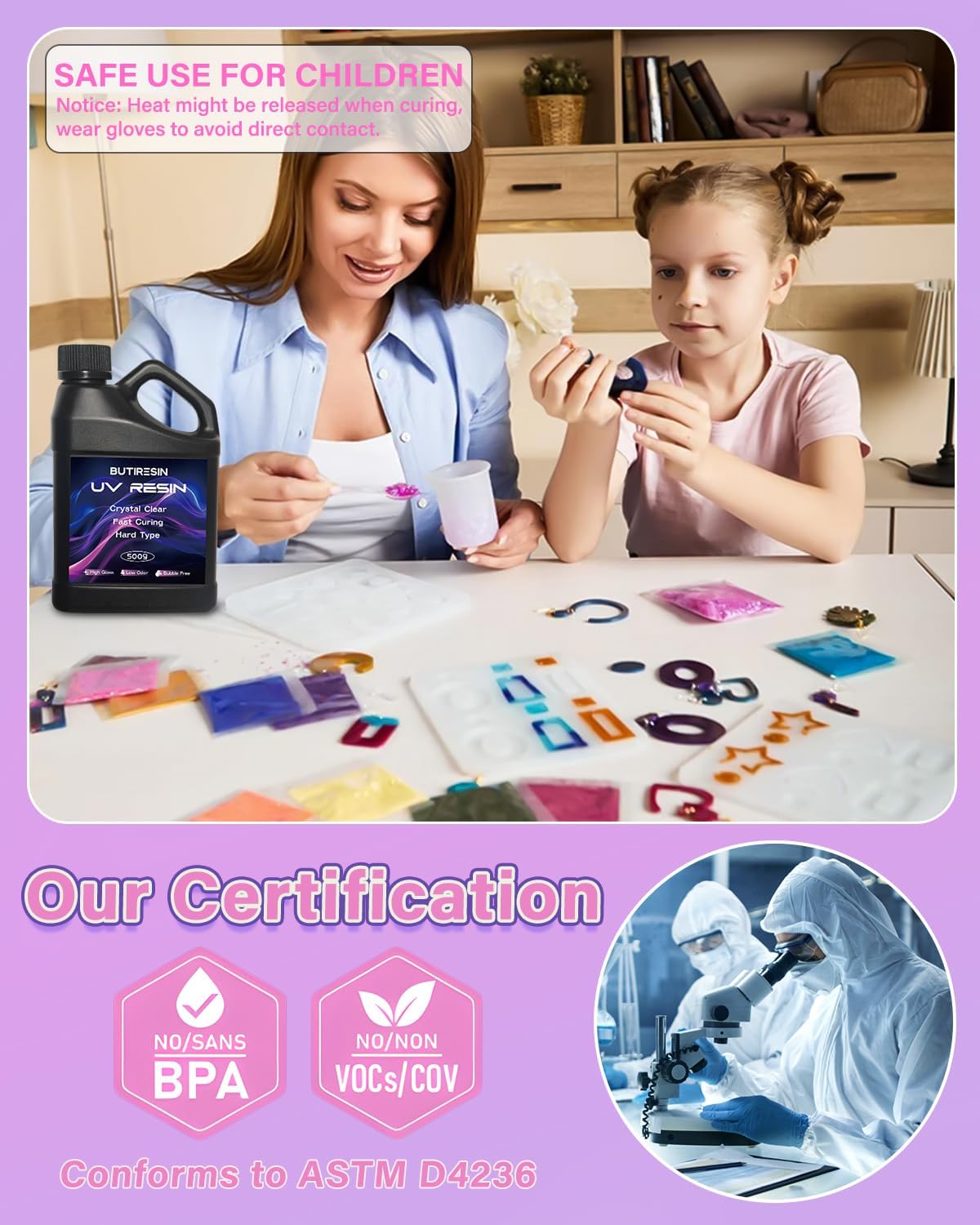 2000g UV Resin, UV Resin Clear - Fast Curing, Crystal Clear, Odourless, Low Viscosity & Hard Type, UV Resin Kit for DIY Jewelry Making, Casting, and Coating Crafts