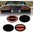 USR 97-04 Corvette C5 Rear SMOKED Lens RED Oval LED Light Bar Tail Light Set - Tail Lamp Assembly (Left + Right) Compatible with 1997-2004 Chevy Chevrolet Corvette Vette C5 Base including Z06