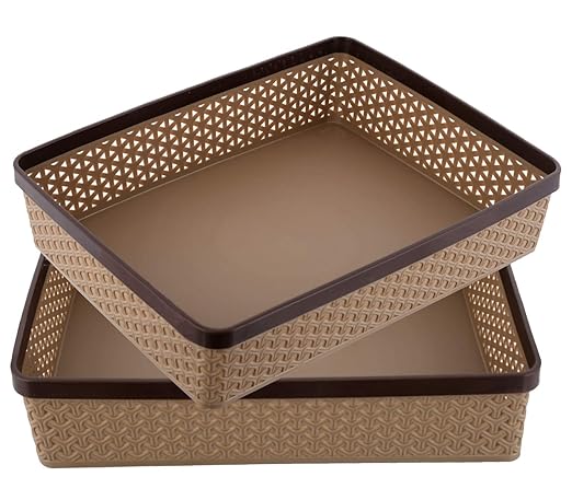 Kuber Industries Plastic 2 Pieces Solitaire Stationary Office Tray, File Tray, Document Tray,