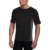 Kanu Surf Mens Short Sleeve UPF 50 Swim Shirt Rash Guard Sun Shirt (Regular & Extended Sizes)