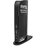 Plugable USB 3.0 Dual DisplayPort 4K Monitor Universal Laptop Docking Station for Windows (Dual 4K DisplayPort, Gigabit Ethernet, Audio, 6 USB Ports)