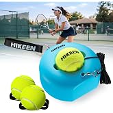 Hikeen Premium Tennis Trainer Rebound with Metal Base,Portable Solo Tennis Trainer Set with 3 Highly Elastic String Balls,Tennis Practice Equipment for Adult Kids an Beginners