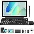 Tablet 2 in 1 4GB+64GB Tablet 10 inch Android 12 Tablet Set Tablets with Keyboard Case wireless Mouse Stylus Screen Flim 10.1 IN 1280*800 HD Touch Screen 8MP Dual Camera Games Tab Wi-Fi BT Tableta PC…