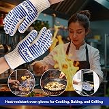 Juliyeh EN407 Oven Glove 932°F Five-Finger Non-Slip Silicone Kitchen Heat view 4