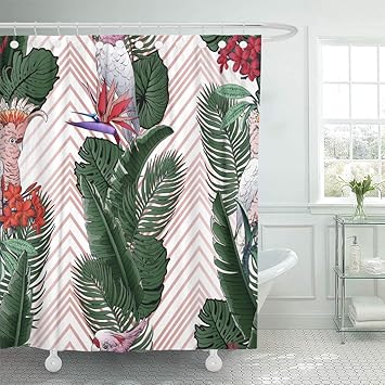 Shower Curtains The Parrot Theme Waterproof Fabric Home Decor Shower Curtain Bathroom Mat Bathroom Supplies Accessories Home Garden Bathroom Supplies Accessories