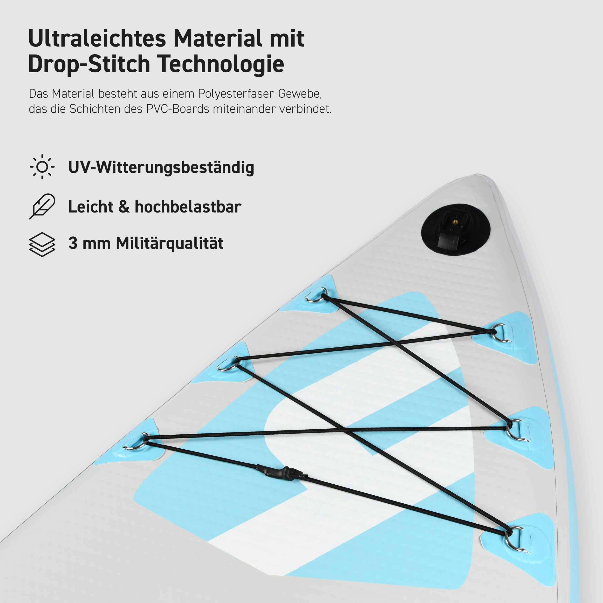 MSPORTS SUP - Stand Up Paddling Board - Aufblasbar Komplettes Paddleboard Zubehör Verstellbares Paddel, hochwertige Pumpe + 2X Paddelstock + wasserdichte Smartphone Tasche + Multifunktionstasche 4