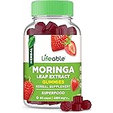 Lifeable Moringa Gummies for Adults | 4000mg Moringa Extract | Great Tasting Moringa Supplement | Antioxidant Superfood for Men Women | 60 Gummies