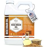 ORGANIC RICE BRAN OIL (16 oz) Premium Cold Pressed Unrefined | 100% Pure Rice Bran Oil for Skin, Face, Hair, Soap Making | Carrier for Essential Oils | Available in Bulk | 16 FL OZ