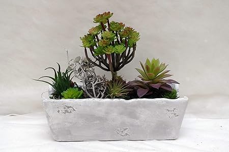 Bloomingdeel Seidenblumengesteck Textilblumengesteck Gesteck Landhaus Kunstblumengesteck Seidenblumen Sukkulente