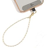 Little Fire Craft Cell Phone Charm Beaded Phone Charms Beaded Bracelet Hand Strap Tiny Beads Chains Wrist Lanyard Wristlet Cylinder Bead Charm (White)