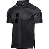 Haimont Men's Short Sleeve Quick-Dry Performance Polo Shirt | Underarm Gussets, Sleeve Pen Pockets, Shoulder Utility Loops, Sunglasses Loop, Outdoor &amp; Work