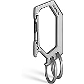 TISUR Titanium Carabiner Keychain Clip, Heavy Duty Key Ring Holder,Bottle Opener Car Key Chains for Men Women