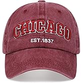 Chicago Hat for Men Women 3D Embroidery Vintage City Dad Hats Baseball Cap