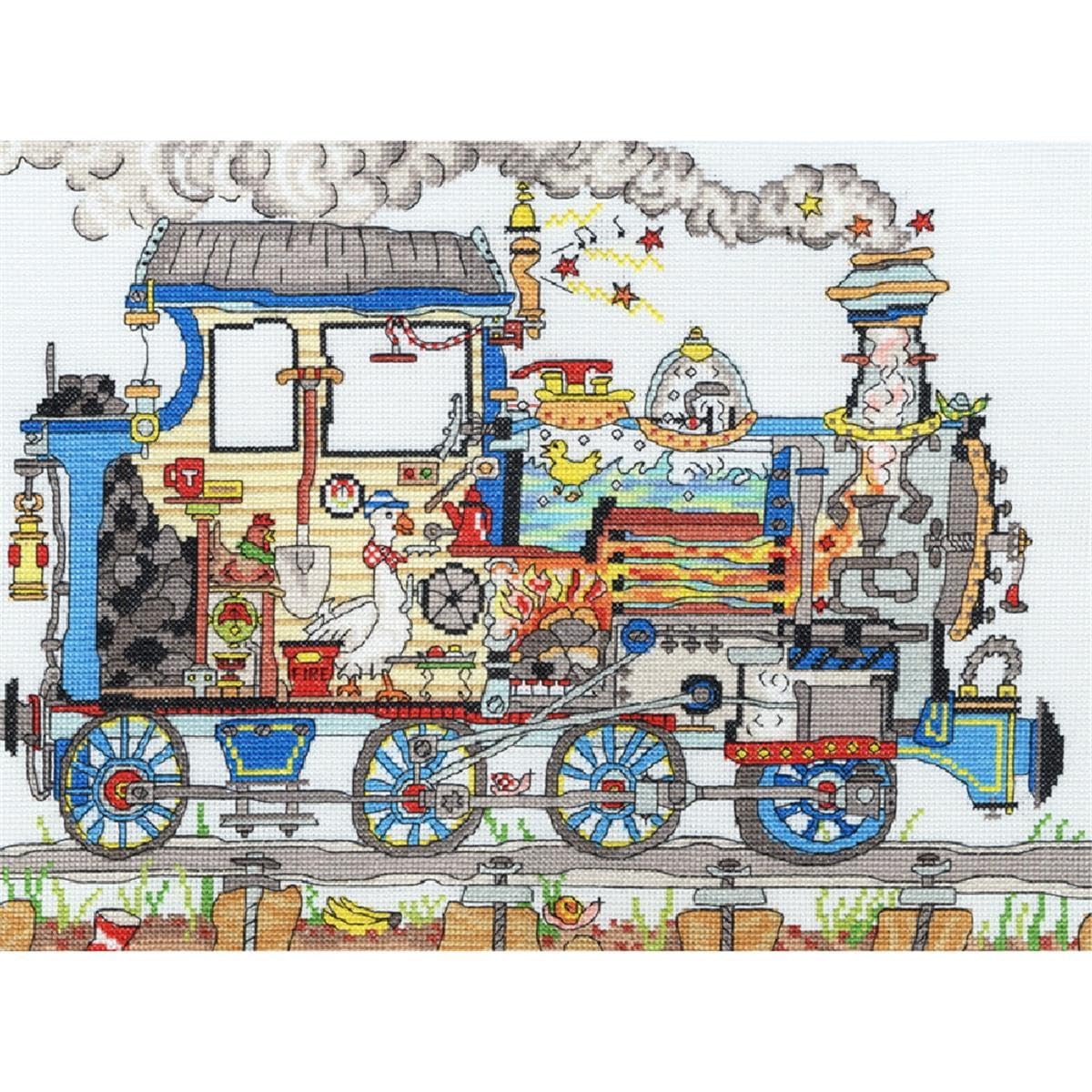 Bothy Threads Cross Stitch Kit - Cut Thru' Steam Train